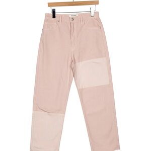 Reformation High Rise Straight Leg Pink Patchwork Jeans